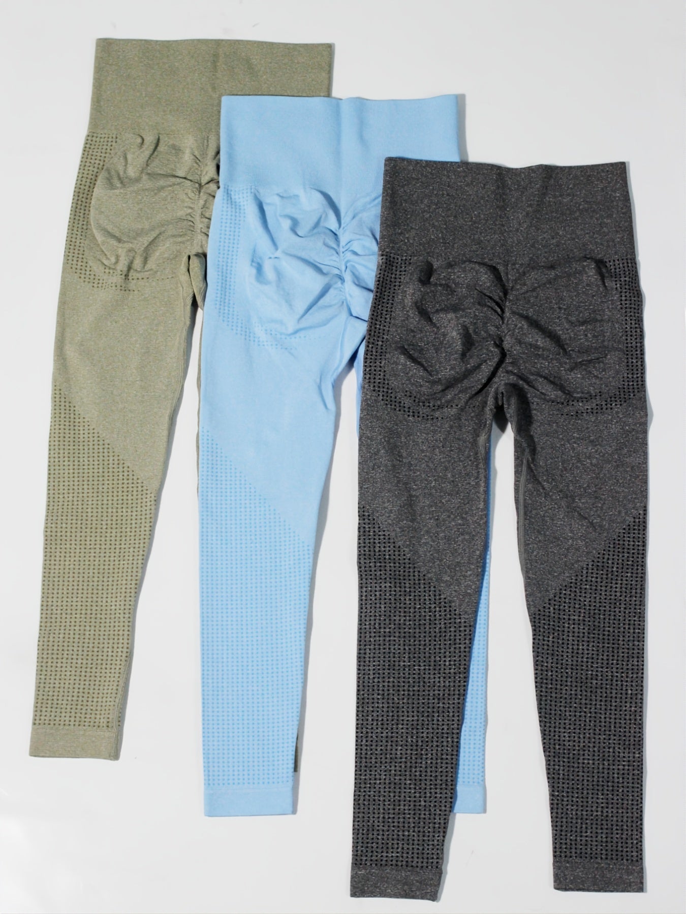 Stretchy Solid Yoga Leggings with Wide Waistbelt