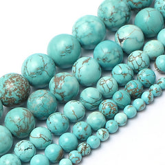 Natural Turquoises Stone Round Beads DIY Jewelry Making 15'' Strands 4 6 8 10mm