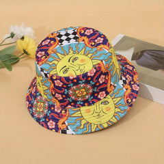 Ethnic Style Double Sided Sunshade Fishing Hiking Hat