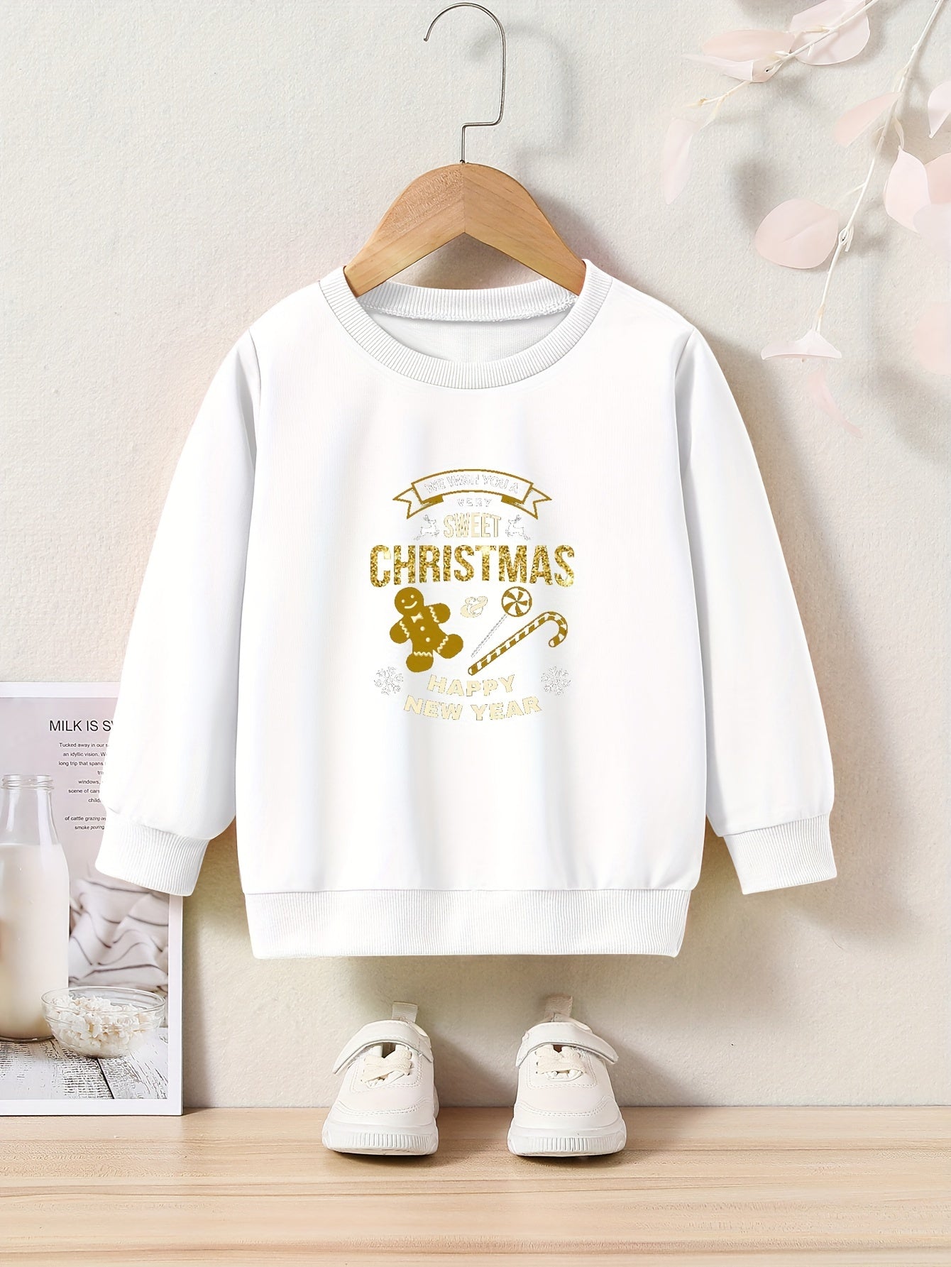 OERYUI Toddler Kids Christmas Cartoon & Letter Print Sweatshirt