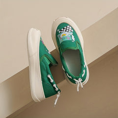 Graffiti Slip On Boat Shoes Casual Loafers Outdoor Canvas Sneakers