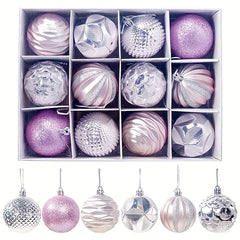 12pcs Shatterproof Christmas Balls Ornaments Set Include Hooks
