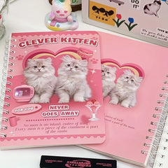 A5 50 Pages Little Animal Coil Notebook Puppy Niche Notepad Pink Kitten