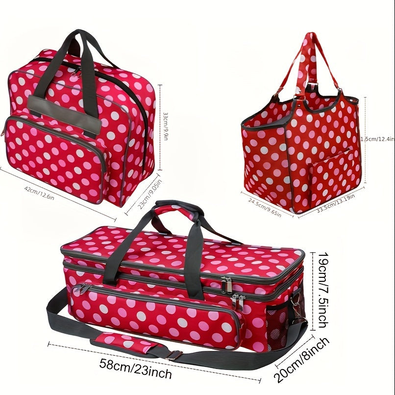 Sewing Machine Storage Bag Red Polka Dot Tote Bag