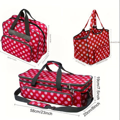 Sewing Machine Storage Bag Red Polka Dot Tote Bag
