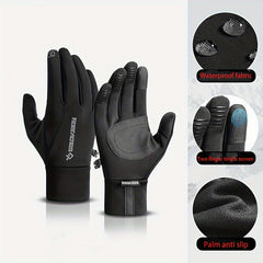 Men's Windproof Waterproof Cycling Gloves Fleece Lining Touch Screen Warm Gloves