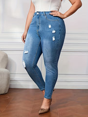 Ripped Skinny Jeans - Stretchy and Stylish