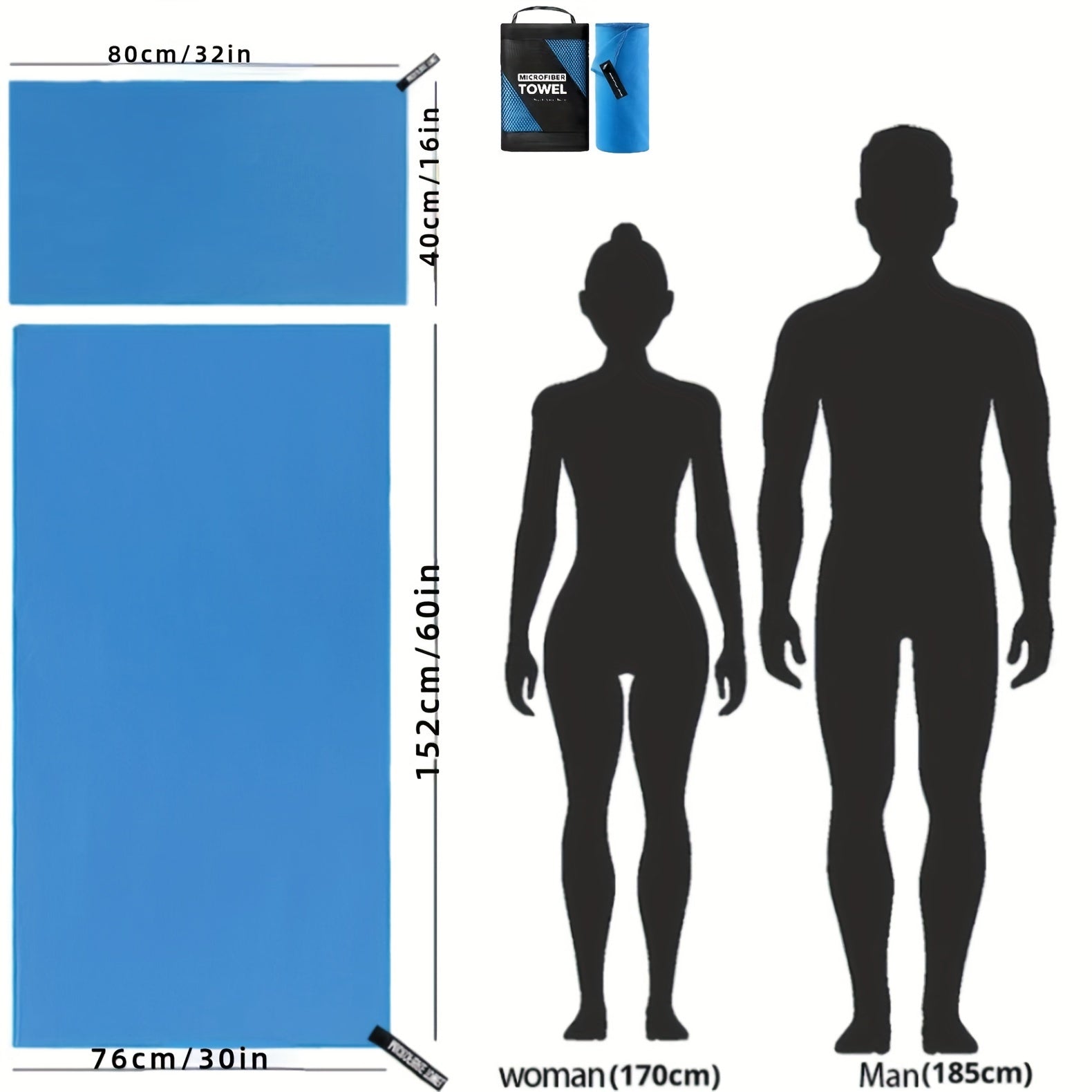 Microfiber Quick Drying Towel for Sports, Travel & Beach
