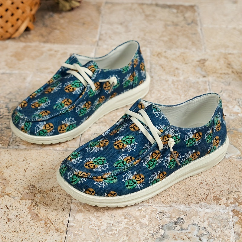 Scary Pumpkin Slip On Loafers Shoes Soft Comfortable Wear Resistance Boat Shoes