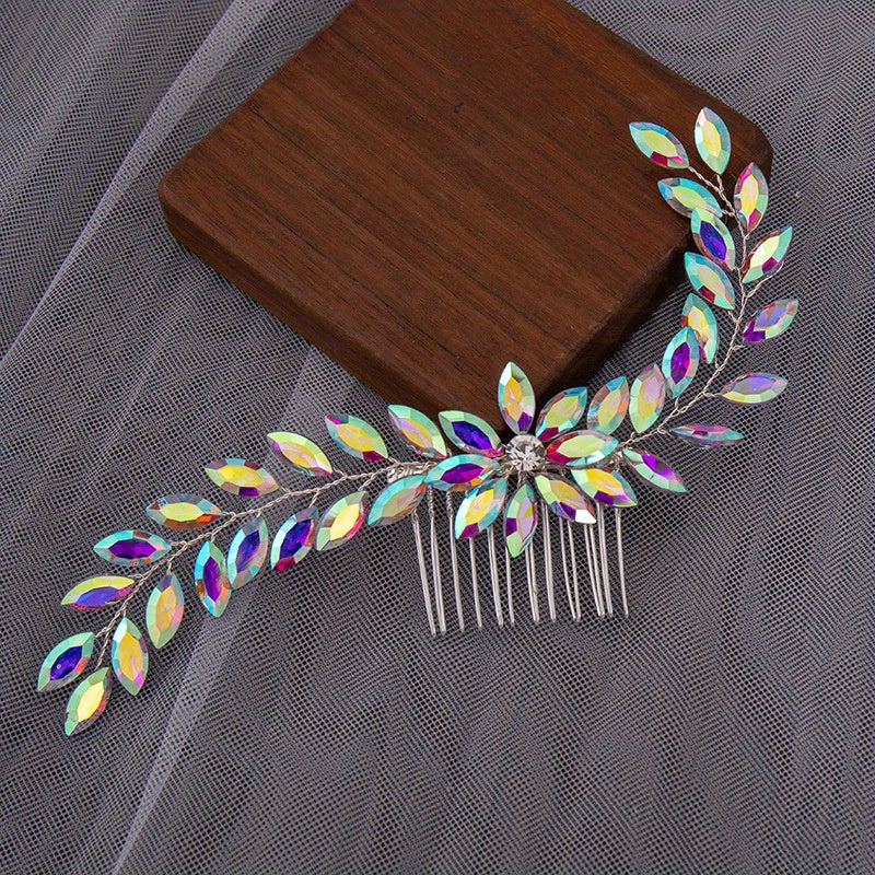 Crystal Bridal Hair Comb Headdress Rhinestone Insert Comb Prom Hair Accessories
