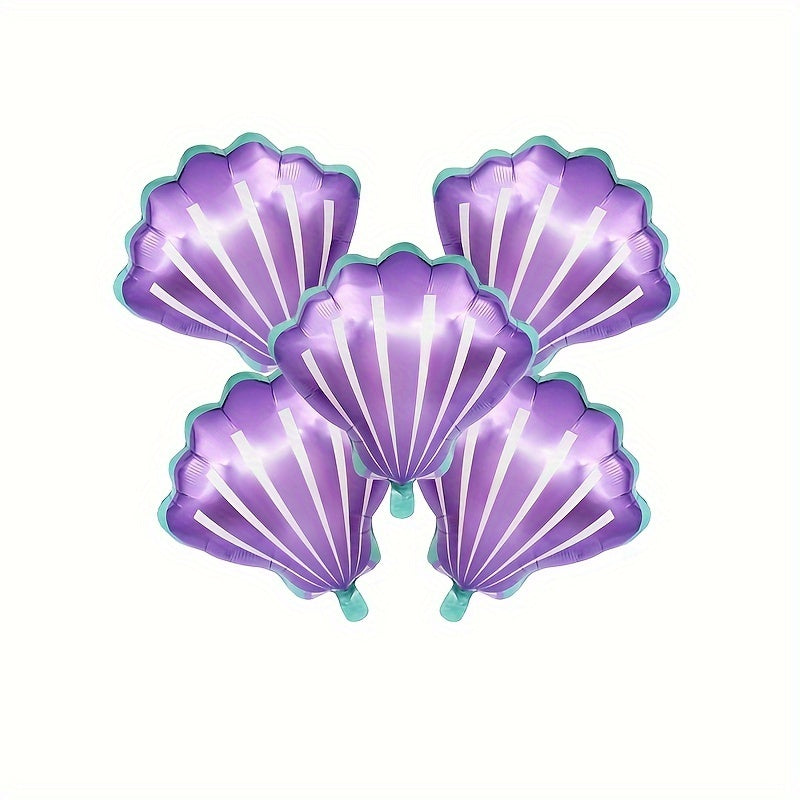 5pcs Shell Shape Aluminum Film Balloon Birthday Party Decoration