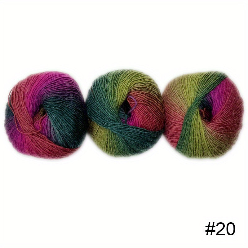 3pcs 100% Wool Colored Yarn for Knitting Crochet Scarf Sweater 150g