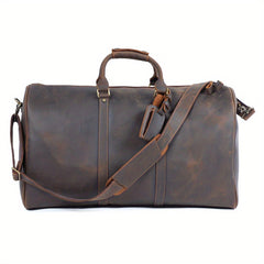 Men's Leather Travel Duffle Bag Vintage Large Capacity Fitness Gym Bag