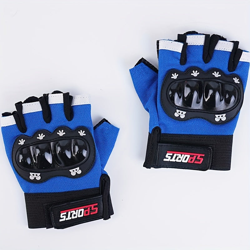 Kids' Half Finger Outdoor Cycling Gloves - Non-slip Sunscreen Breathable