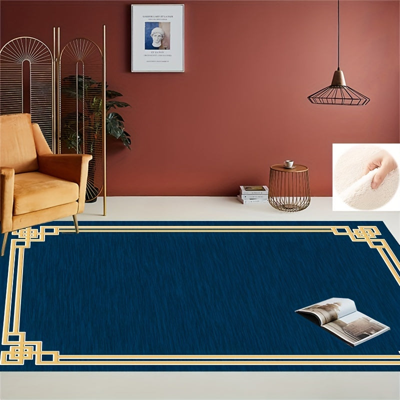 Geometric Non Slip Rug Soft Faux Sheepskin Floor Mat