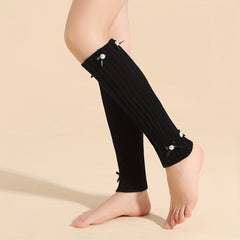 Faux Pearl Leg Warmers Knee High Socks
