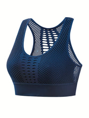 Fishnet Sports Bra Hollow Out Breathable Workout Bra Women's Lingerie
