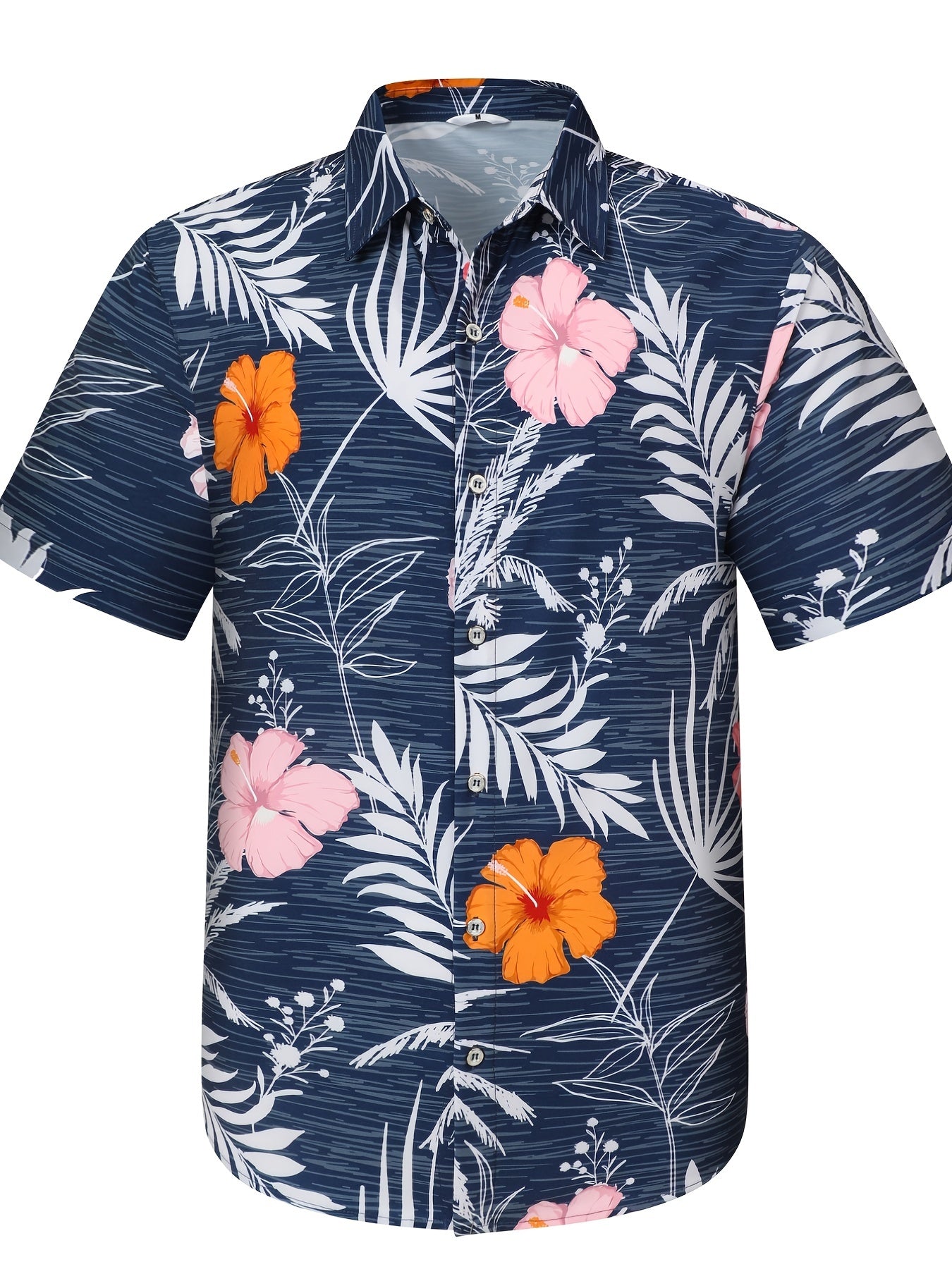 Men's Hawaiian Floral Graphic Shirt Casual Button Up Short Sleeve
