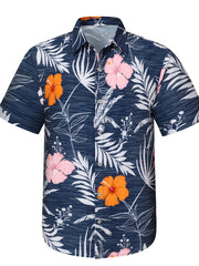 Men's Hawaiian Floral Graphic Shirt Casual Button Up Short Sleeve