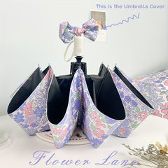 Oil Painting Lilac Automatic Folding Umbrella Rain Or Shine Dual use Umbrella
