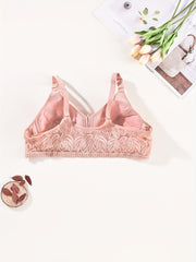 Plus Size Bra Women's Plus Zipper Front Wireless Beauty Back Bralette