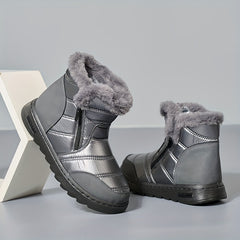 Women's Waterproof Non slip Snow Boots Thickened Zipper Winter Warm Hiking Boots