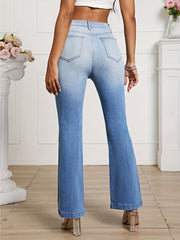 High Waist Flared Jeans Bell Bottom High Rise Wide Legs High Stretch Denim Pants