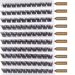 100pcs Segmented False Eyelashes 13 16mm Mixed Thick Curling Lashes