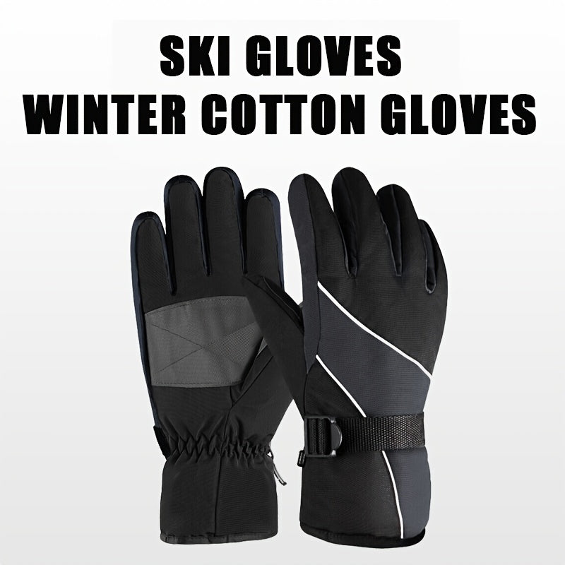 Windproof Warm Gloves Waterproof Thicken Velvet Durable Winter Outdoor
