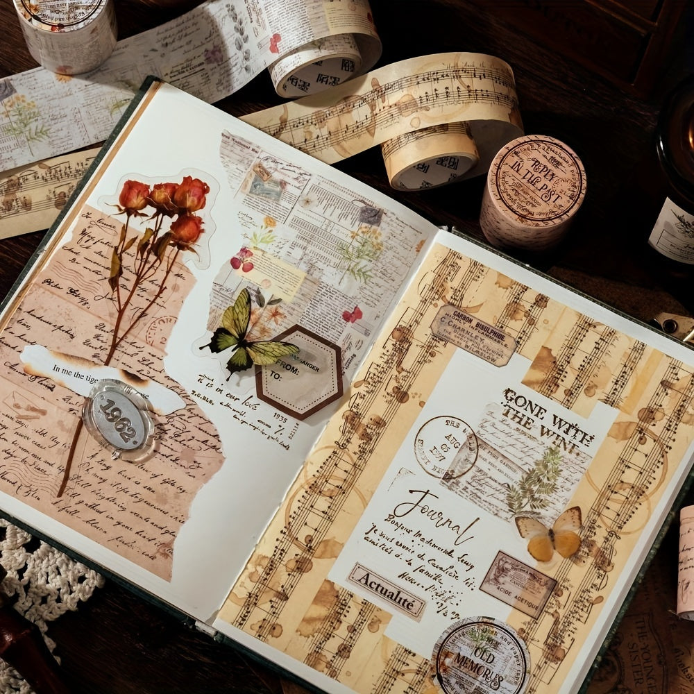 2m Vintage English Sticker Washi Tape DIY Roll