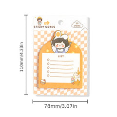 Sticky Notes Cartoon Self-stick Memo Pad, 30 Sheets