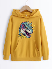 Dino & Wings Boys Hoodie Long Sleeve Sweatshirt for Fall Spring