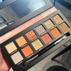 12 Colors Koi Scale Brown Orange Golden Eyeshadow Palette