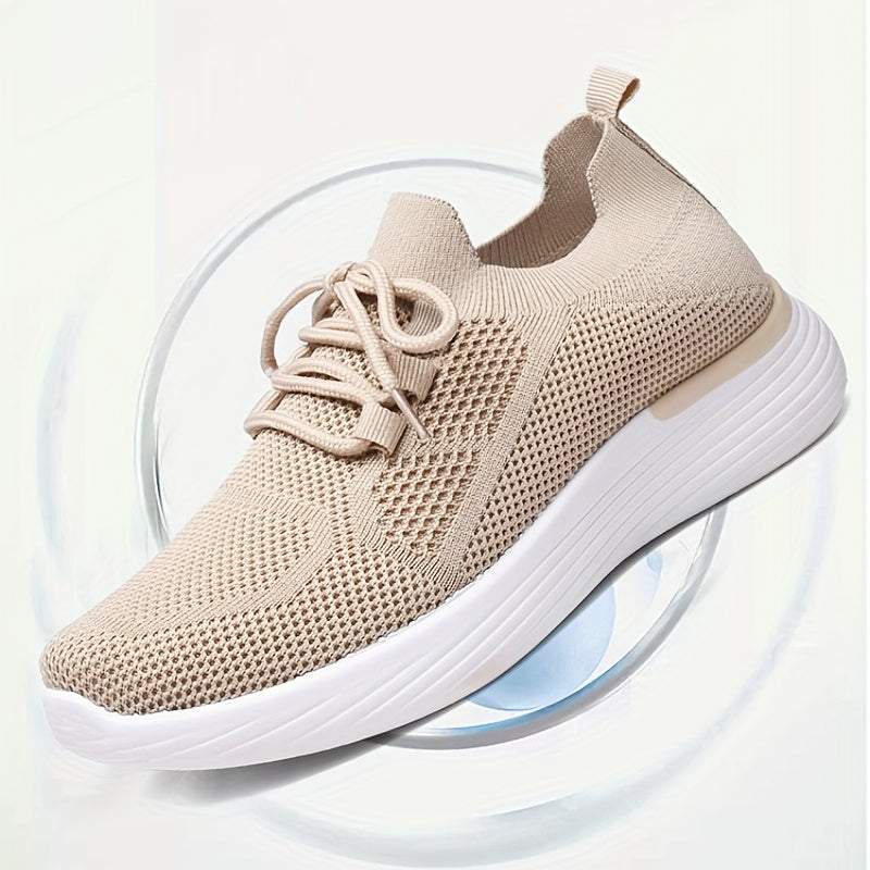 Women's Breathable Knit Sports Shoes Low Top Running Trainers