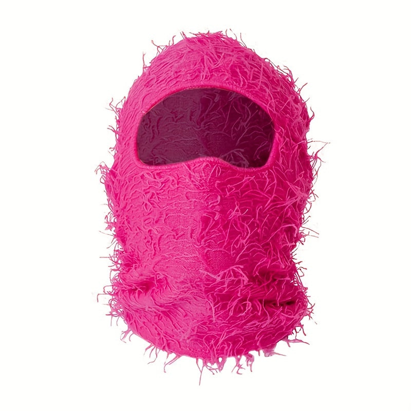 Y2K Hip Hop Tassel Balaclava Ski Mask Plush Warm Cycling Face Covering
