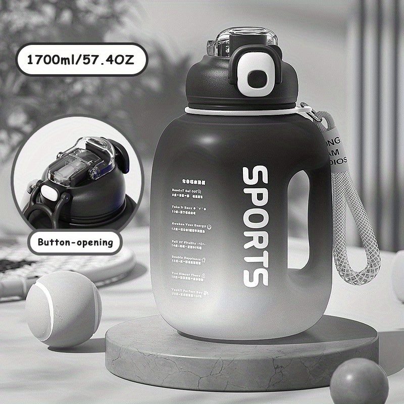 Portable Water Bottle with Straw and Scale 1700ml