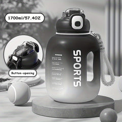 Portable Water Bottle with Straw and Scale 1700ml
