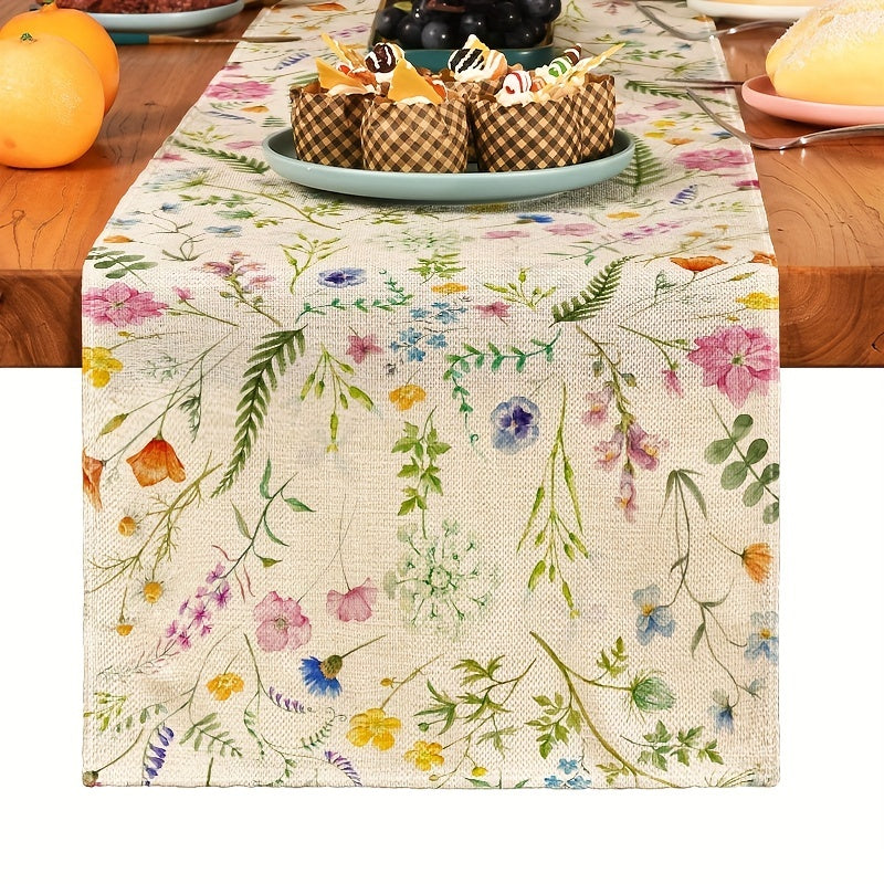 Poly Floral Print Table Runner Kitchen Dining Decor Linen Christmas Square