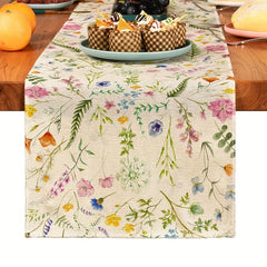 Poly Floral Print Table Runner Kitchen Dining Decor Linen Christmas Square