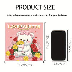 Love Palette Adult Coloring Book 24 Pages Single Sided Bear Floral Heart Designs