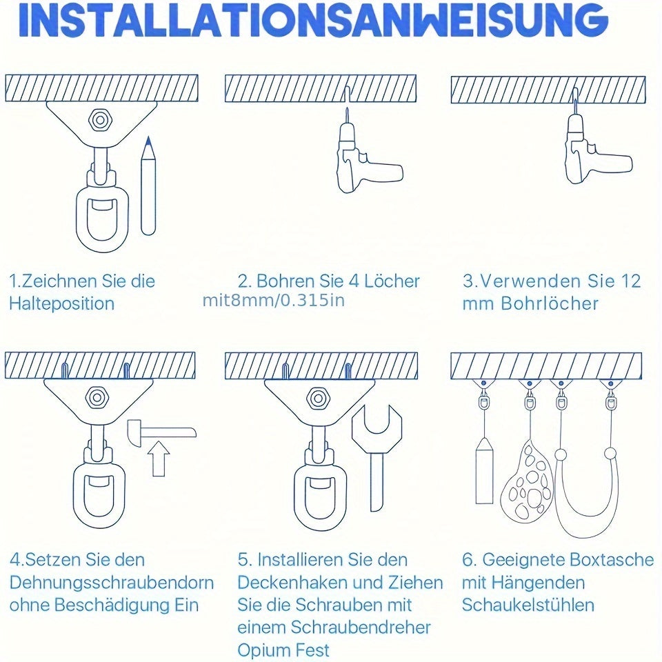 Stainless Steel Swing Hanger Hook Rotate High Strength Indoor Outdoor