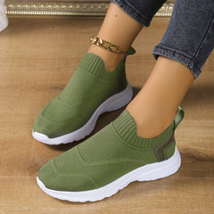 Mesh Breathable Low Top Sneakers Solid Running Shoes Women's Footwear