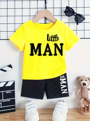 Boy's LITTLE MAN 2pc T-shirt & Shorts Set