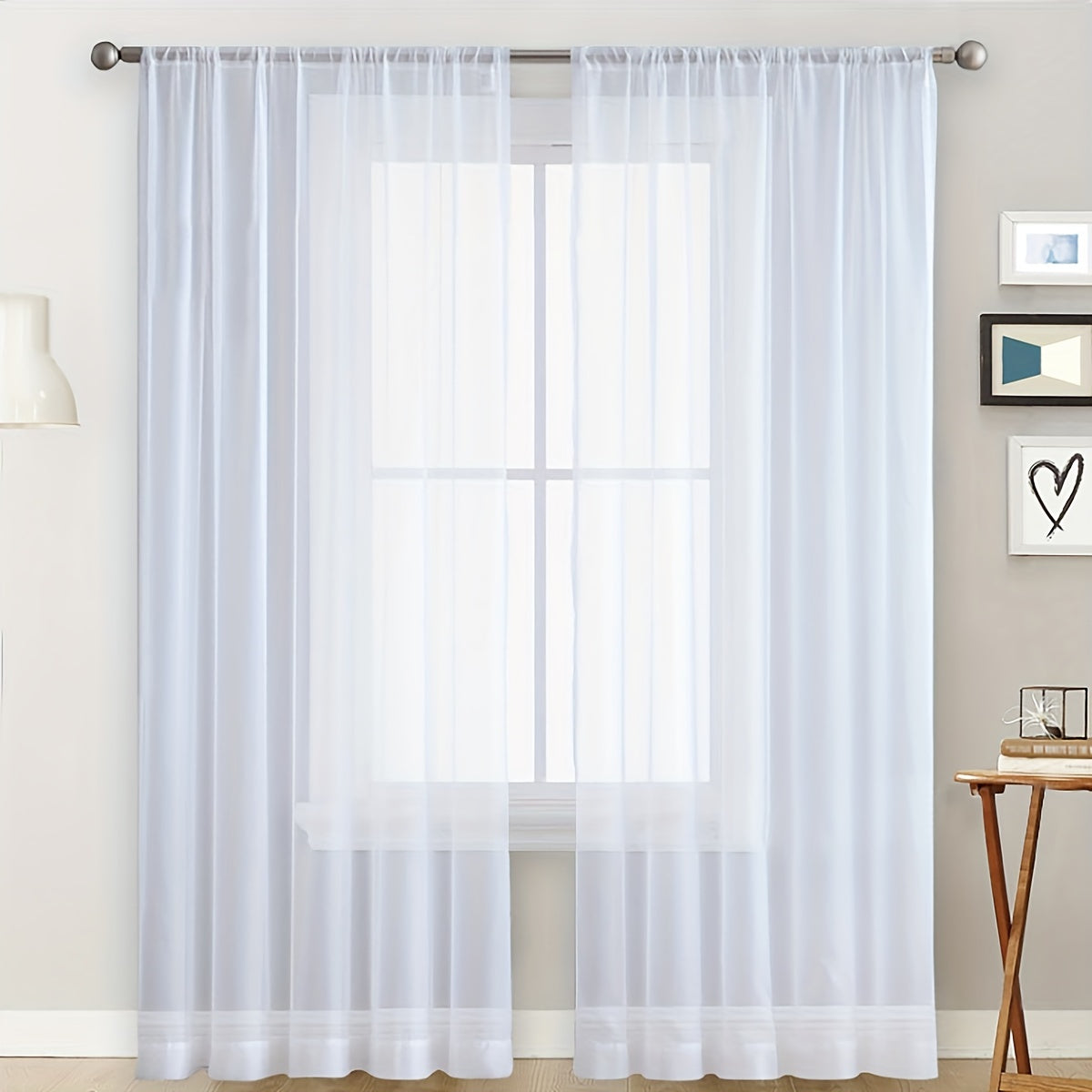 Modern Fresh Pastoral Curtain Rod Pocket Sheer Curtain