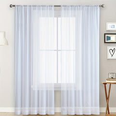 Modern Fresh Pastoral Curtain Rod Pocket Sheer Curtain