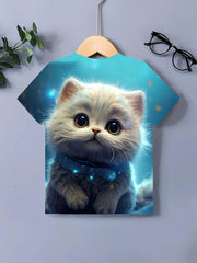 Comfy Cat Graphic T shirt Girls Casual Short Sleeve Tees Summer Clothes Gift
