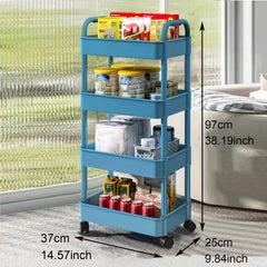 Removable Storage Rack Kitchen Utility Cart Plastic Storage Cart