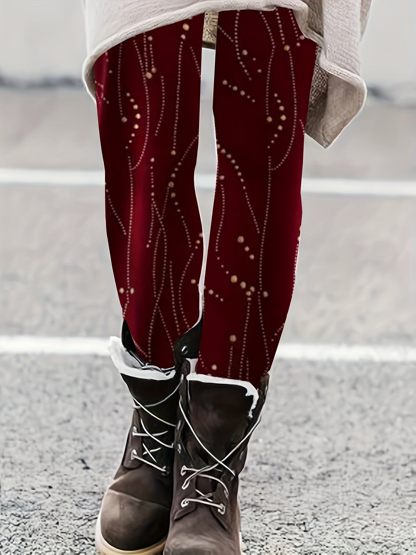 Dot Print Stretch Leggings