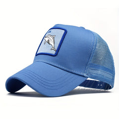 Adjustable Animal Embroidered Baseball Cap Hip Hop Sun Hat Peaked Cap Mesh Cap