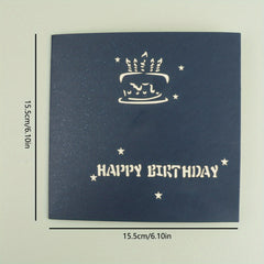 3D Birthday Candle Cake Greeting Card Gift Postcard